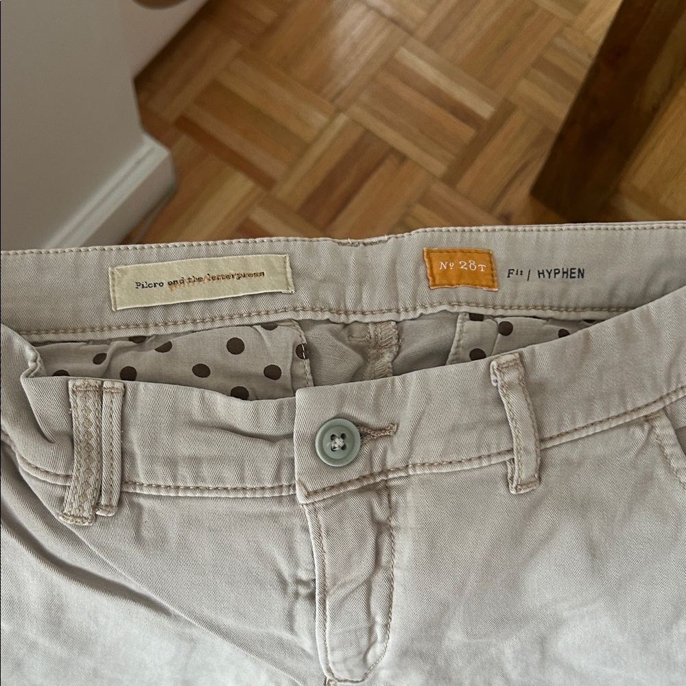 Pilcro and the Letterpress Light Beige Cotton Pants